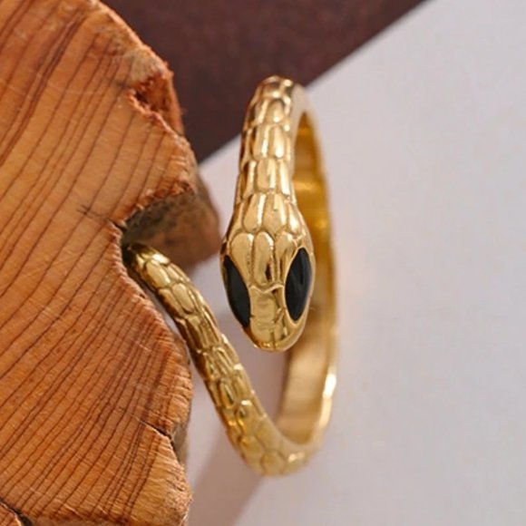 NEW 18K Gold Plated Snake Serpent Ring - Picture 3 of 6